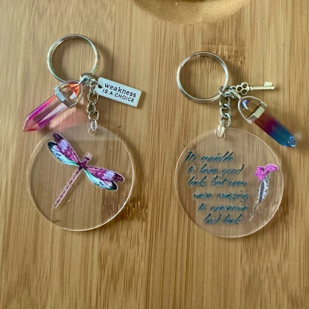 Handmade set of 2 acrylic keychains! Brand New!